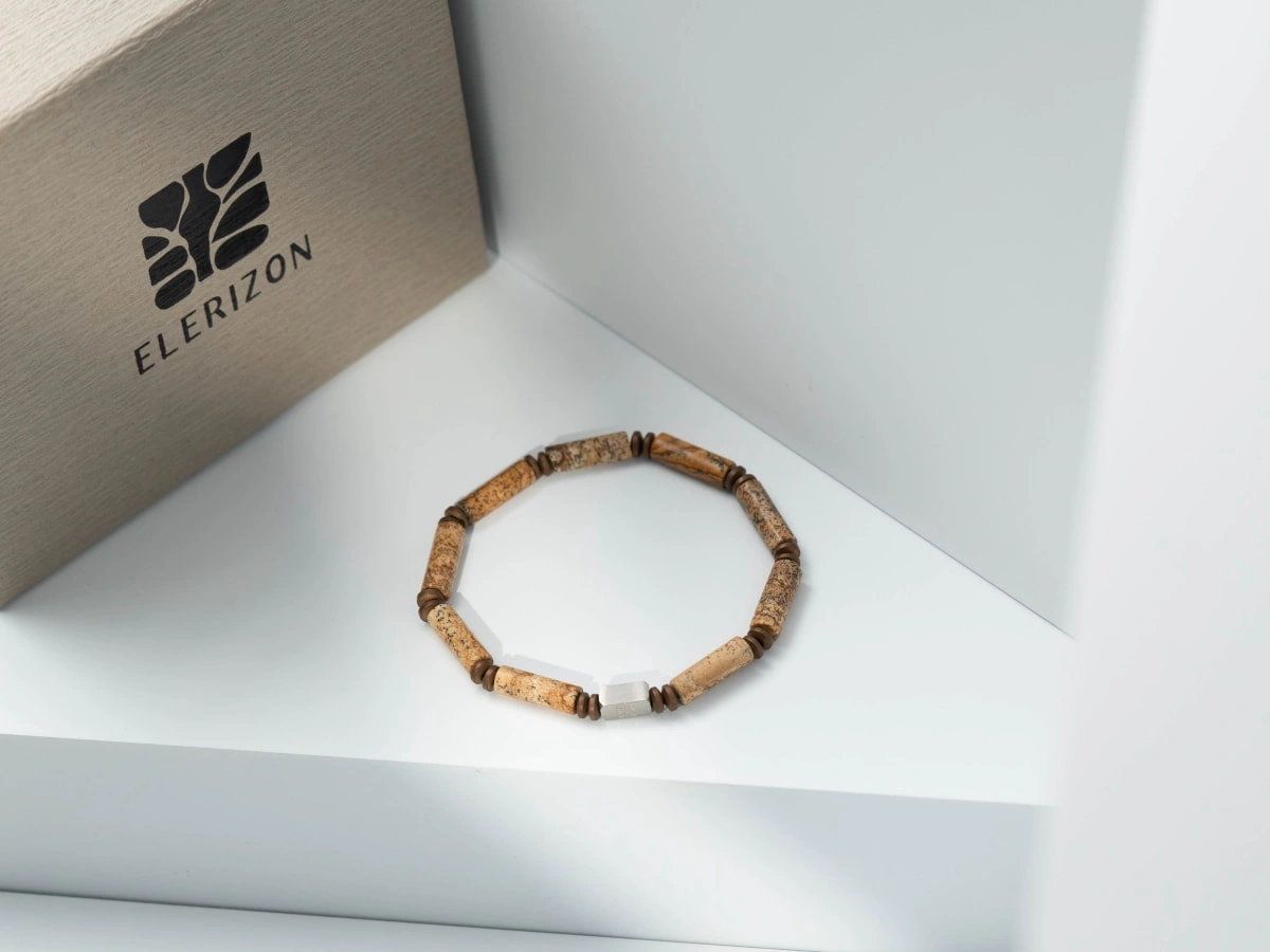 Cylindrical Landscape Jasper Bracelet 