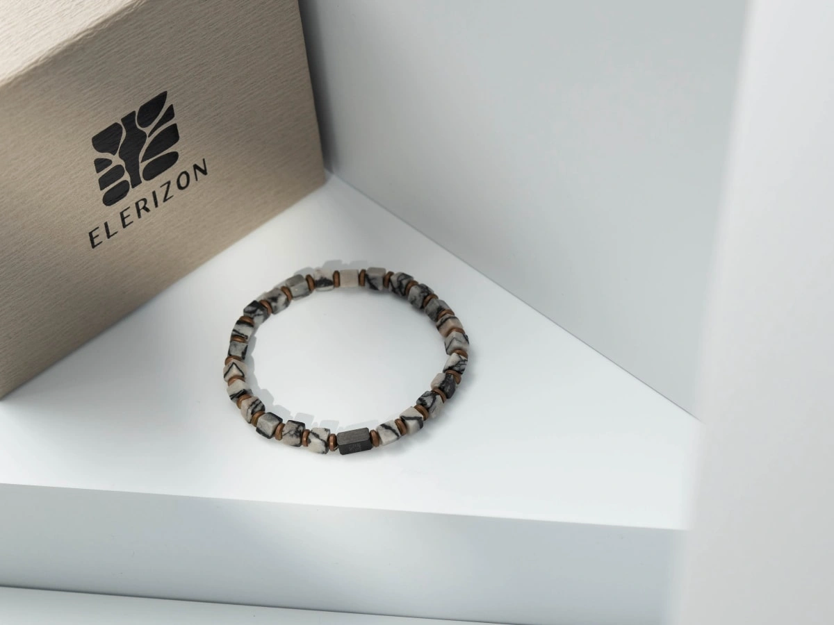 Cubic Landscape Jasper Bracelet (4-5MM)