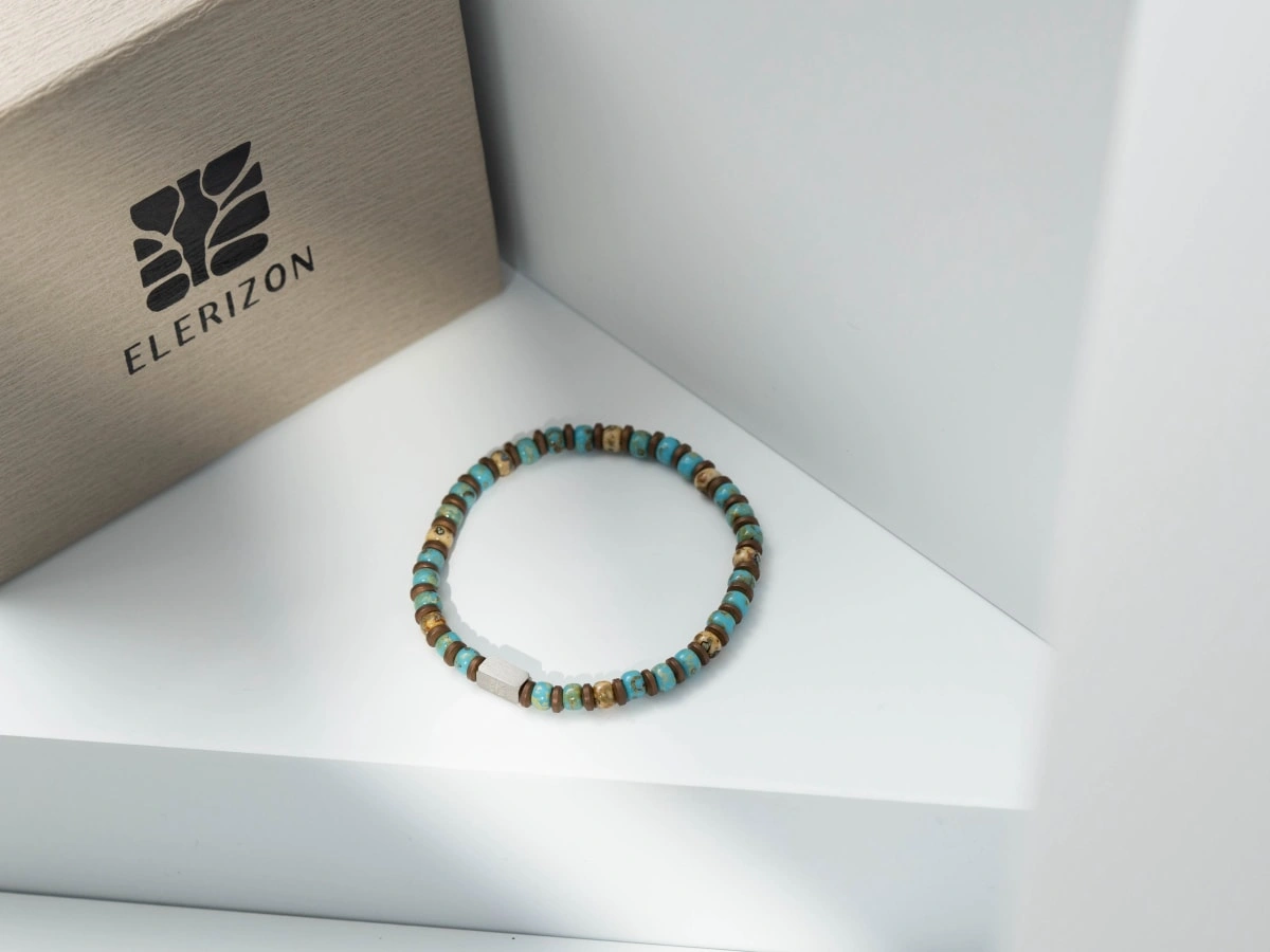 Azure Picasso Glazed Seed Beads Bracelet 